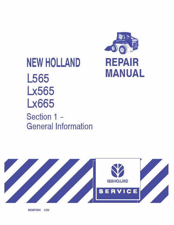 New Holland L565, Lx565, Lx665 Skidsteer Loader Service Manual