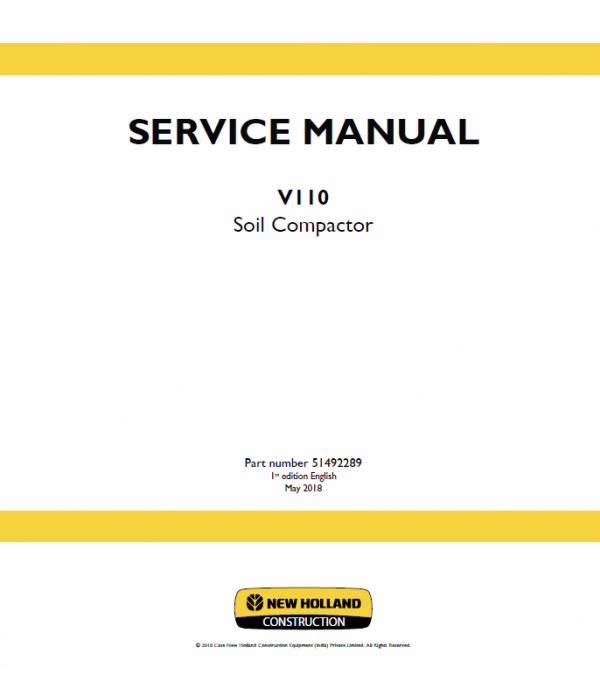 New Holland V110 Compactor Service Manual