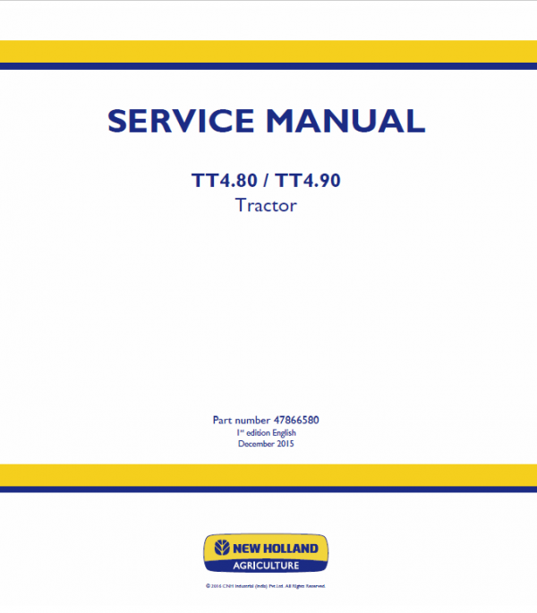 New Holland Tt4.80, Tt4.90 Tractor Service Manual