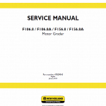 New Holland F106.8, F106.8a, F156.8, F156.8a Motor Grader Manual