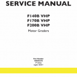 New Holland F140b Vhp, F170b Vhp, F200b Vhp Motor Graders Manual