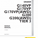 New Holland G140vp, G170vp, G200 Motor Grader Service Manual
