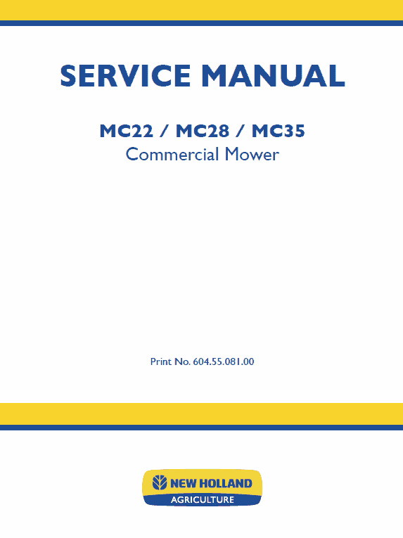 New Holland Mc22, Mc28, Mc35 Mower Service Manual