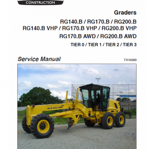 New Holland Rg170.b Awd, Rg200.b Awd Motor Grader Service Manual