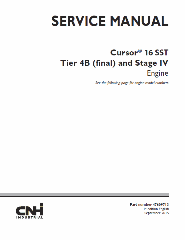 Cursor 16 Sst Tier 4b (final) And Stage Iv Engine Service Manual