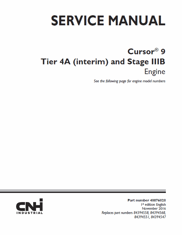 Cursor 9 Tier 4 Interim and Stage IIIB Engine Service Manual