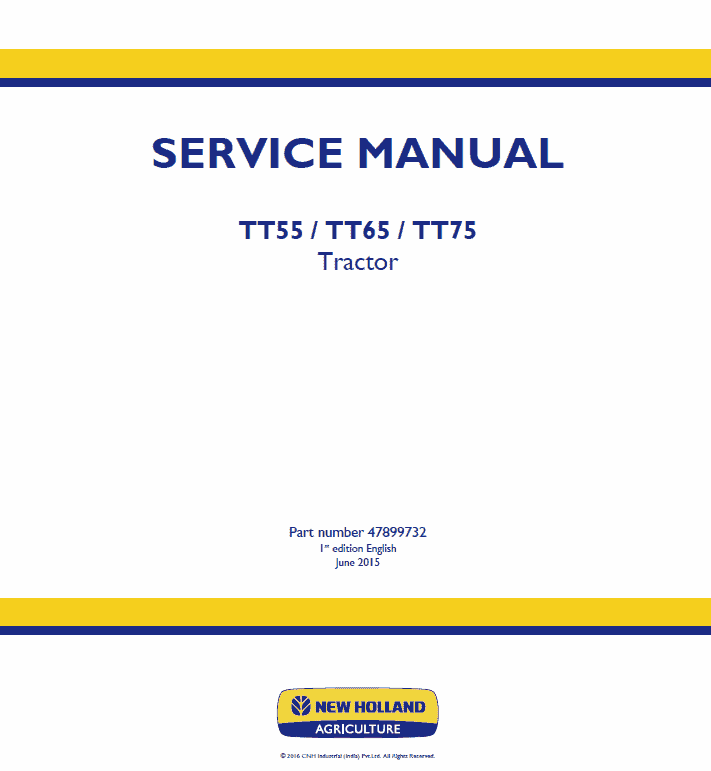 New Holland Tt55, Tt65, Tt75 Tractor Service Manual