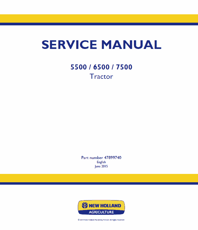 New Holland 5500, 6500, 7500 Tractor Service Manual