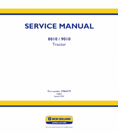 New Holland 8010, 9010 Tractor Service Manual