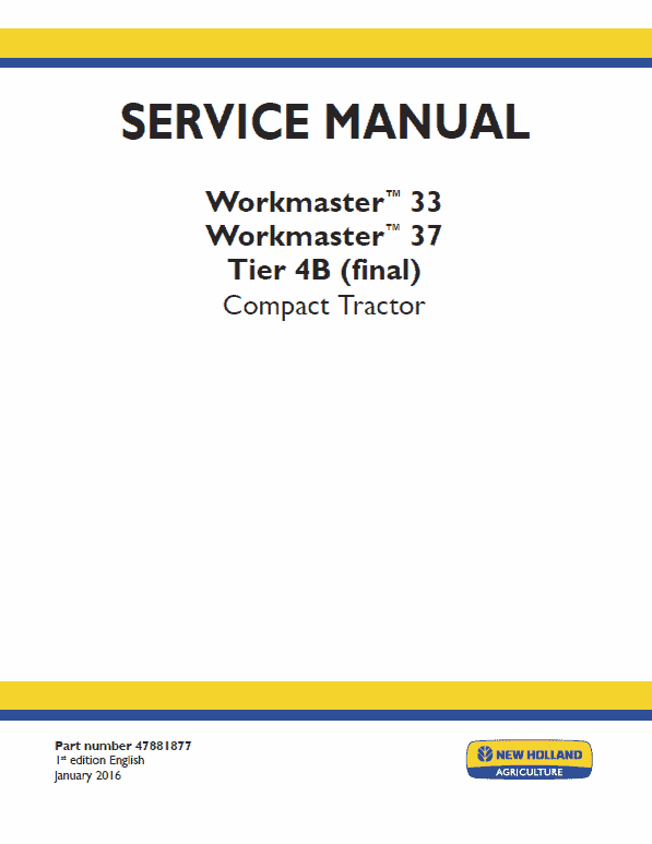 New Holland Workmaster 33 And 37 Tractor Service Manual