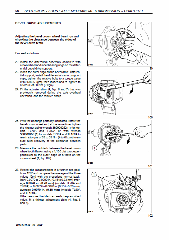 New Holland Tl70a, Tl80a, Tl90a, Tl100a Tractor Service Manual