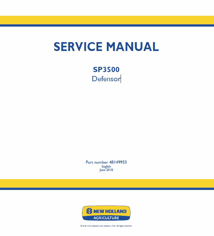 New Holland SP3500 Defensor Service Manual