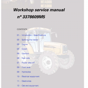 Challenger MT425B, MT445B, MT455B Tractor Workshop Manual
