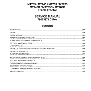 Challenger MT735, MT745, MT755, MT765 Tractor Service Manual