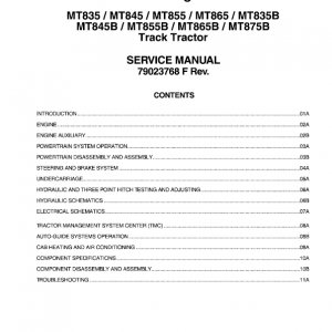 Challenger MT835B, MT845B, MT855B, MT865B, MT875B Tractor Service Manual
