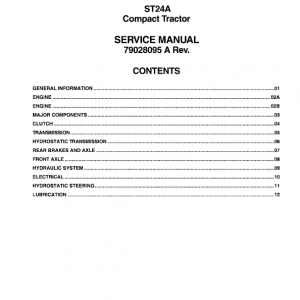 AGCO ST24A Compact Tractor Service Manual