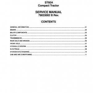 AGCO ST60A Tractor Service Manual