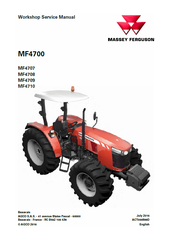 Massey Ferguson 5600 Serie Traktore Workshop Manual 