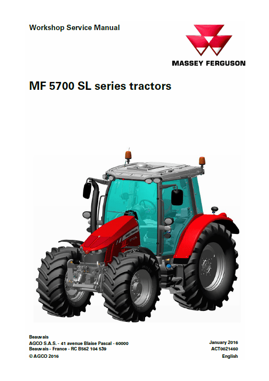 Massey Ferguson 5710 SL, 5711 SL, 5712 SL, 5713 SL Tractor Service Manual