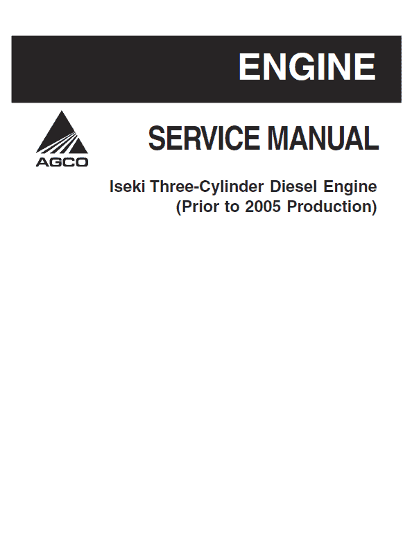 Iseki Three Cylinder Diesel Engine Manual