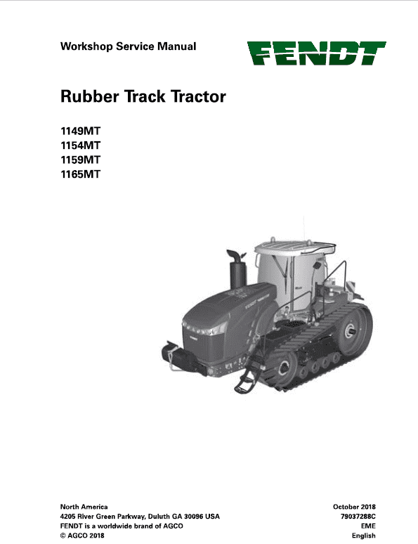 Fendt 1149MT, 1154MT, 1159MT, 1165MT Tractor Service Manual