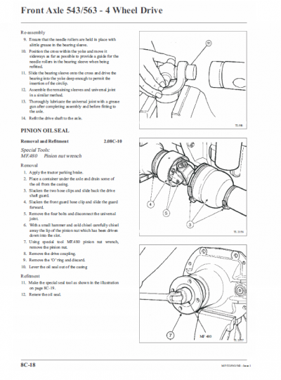 Massey Ferguson 533, 543, 563 Tractor Service Manual