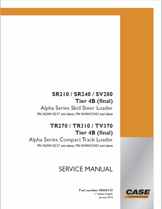 Case TR270, TR310, TV370 Track Loader Service Manual