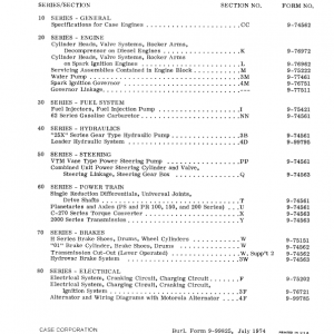 Case 8C, W9C, W10C Loaders Service Manual