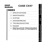 Case CX47 Excavator Service Manual