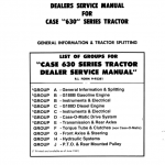 Case 630 Series Tractor Service Manual