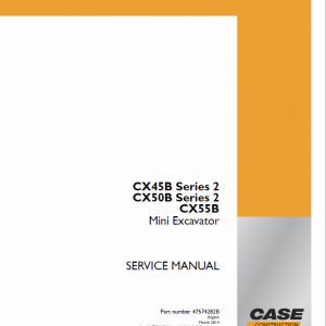 Case CX45B, CX50B, CX55B Series 2 Mini Excavator Service Manual