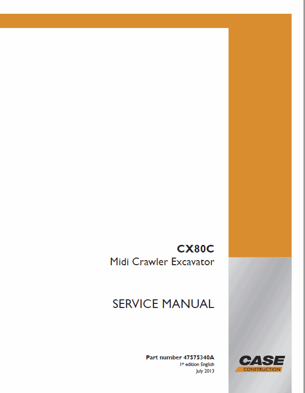 Case CX80C Midi Excavator Service Manual