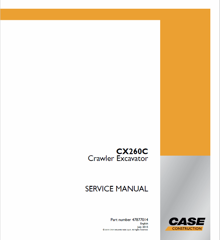 Case CX260C Excavator Service Manual