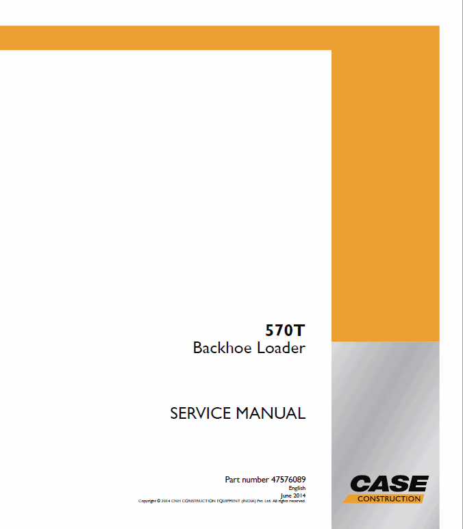 Case 570T Backhoe Loader Service Manual