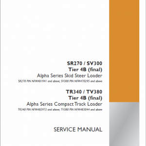 Case TR340 Track Loader Service Manual