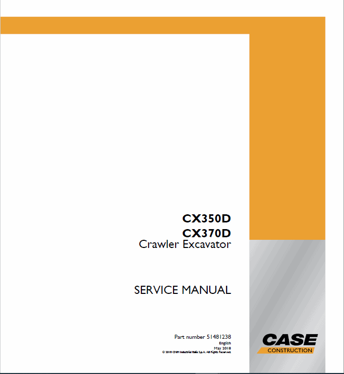 Case CX350D, CX370D Excavator Service Manual
