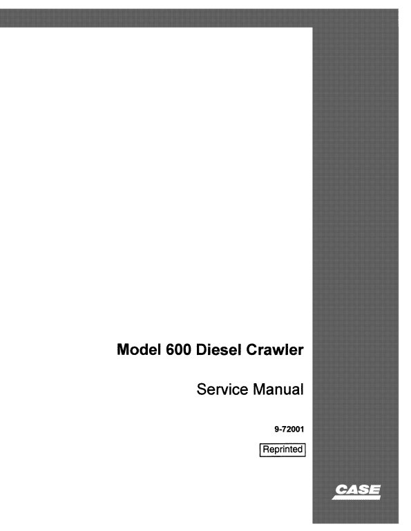 Case Terratrac 600 Crawler Dozer Service Manual