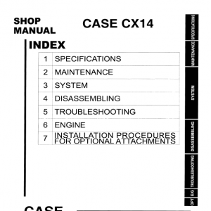 Case CX14 Excavator Service Manual