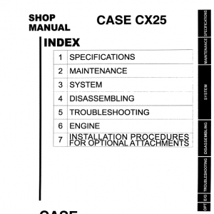 Case CX25 Excavator Service Manual