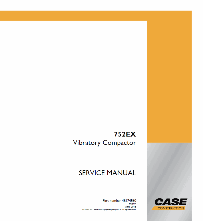 Case 752EX Vibratory Compactor Service Manual