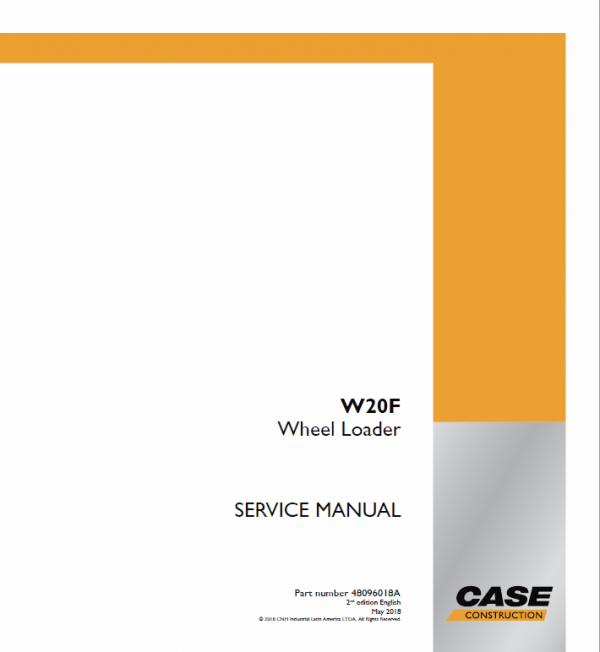 Case W20F Wheel Loader Service Manual