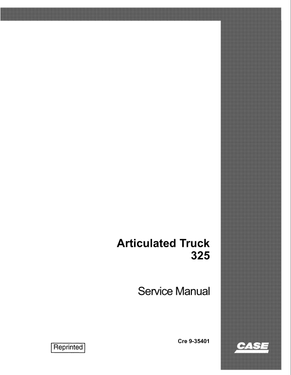 Case 325 Articulated Truck Service Manual