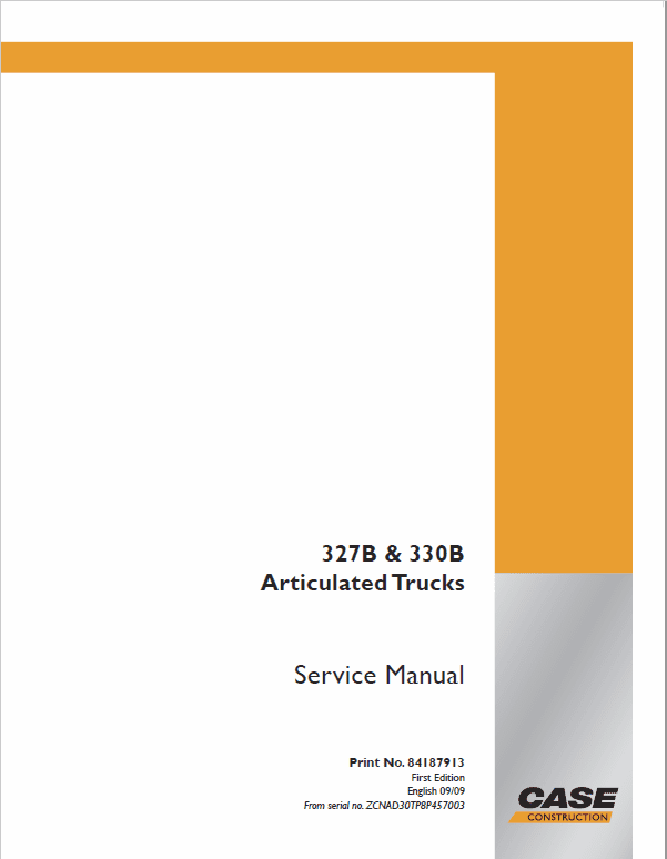 Case 327B, 330B Articulated Trucks Service Manual
