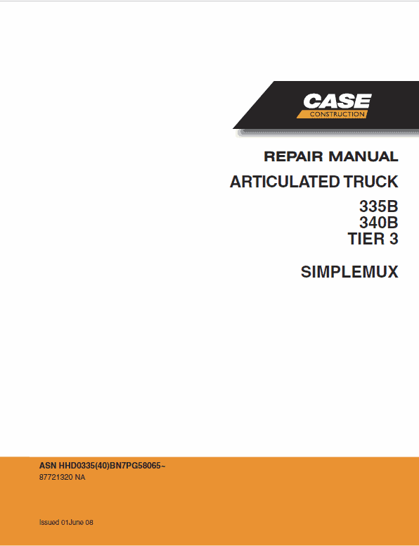 Case 335B, 340B Articulated Truck Service Manual