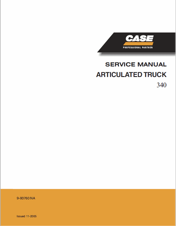 Case 340 Articulated Truck Service Manual