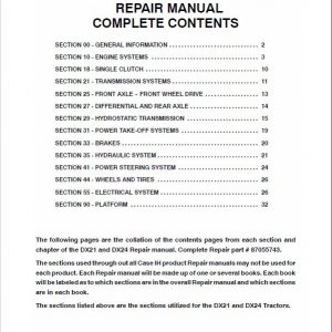 Case DX21, DX24 Tractor Service Manual