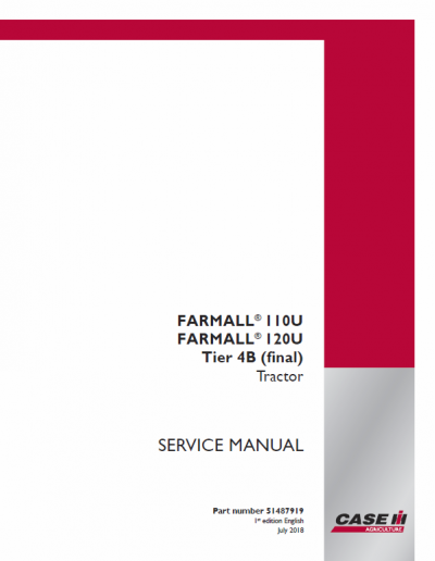 Case Farmall 110u, 120u Tractor Service Manual