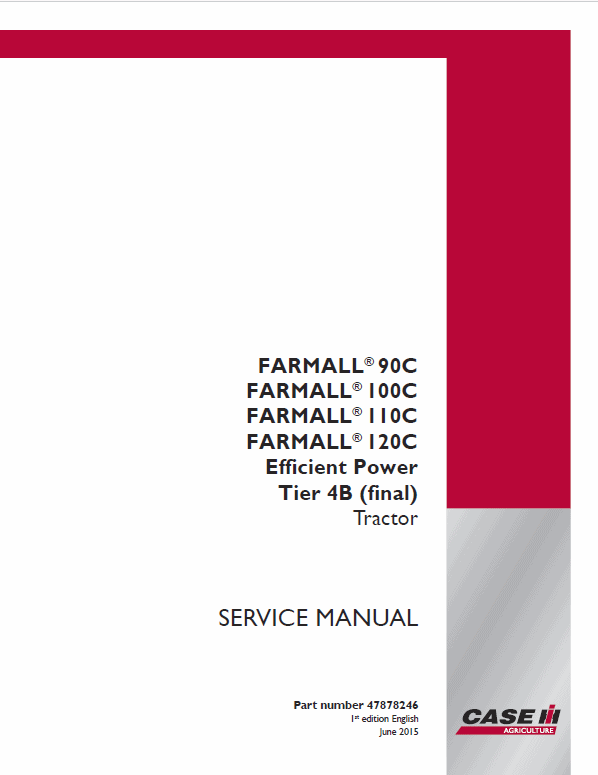 Case Farmall 90C, 100C, 110C, 120C Efficient Power Tractor Service Manual