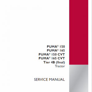 Case Puma 150, 165 CVT Tractor Service Manual
