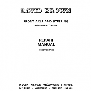 David Brown 770, 780, 880, 990, 1200 Implematic Tractor Service Manual